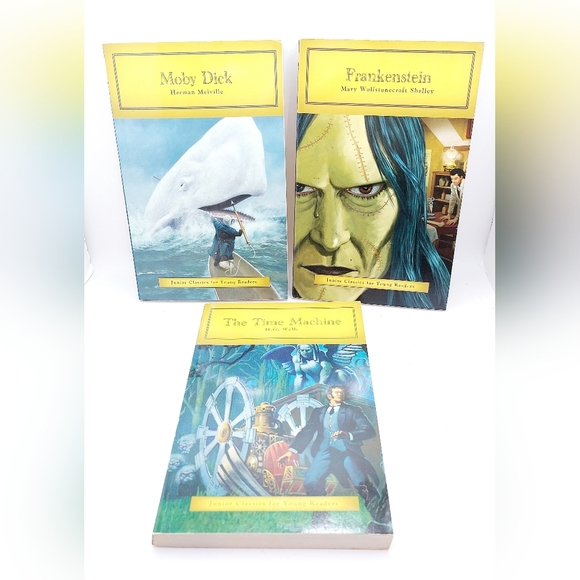 Junior Classics For Young Readers Lot of 3 Moby Dick, Time Machine, Frankenstein - Picture 1 of 11